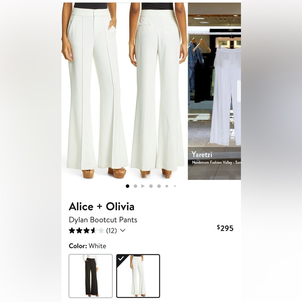 Alice + Olivia White wide leg pants new with tags size 0 fits like a 2.